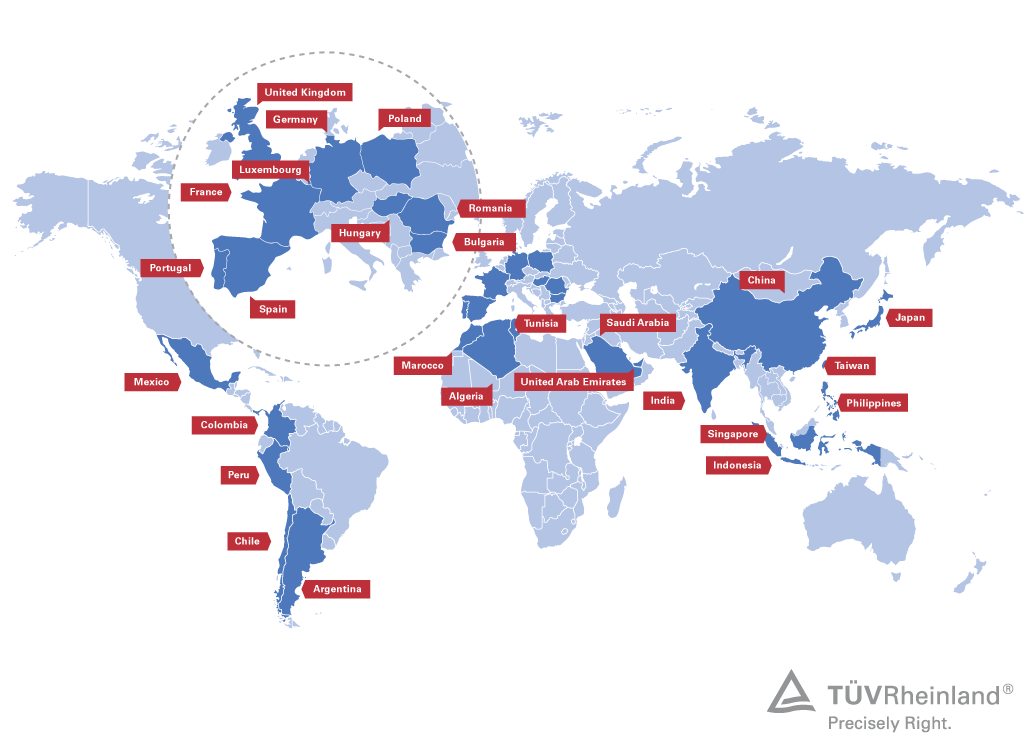 Locations of T&Uuml;V Rheinland Academy